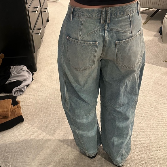 FREE PEOPLE GOOD LUCK MID-RISE BARREL JEANS - Picture 2 of 6